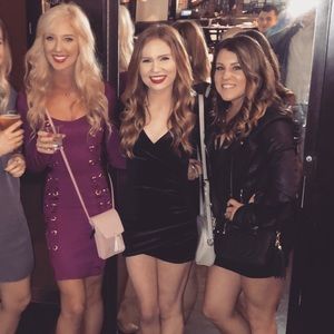 black velour long sleeve dress